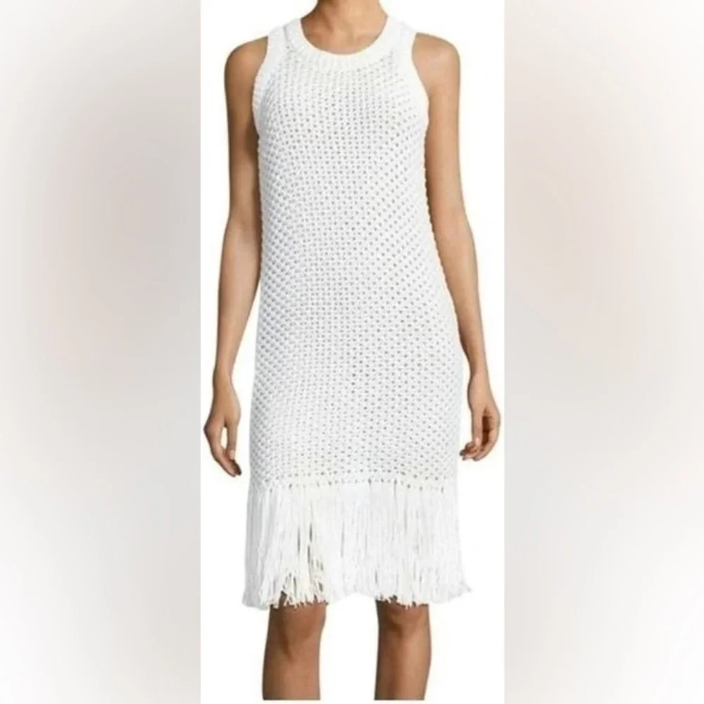 MICHAEL Michael Kors Women's Fringed Cotton-Blend Knit Dress